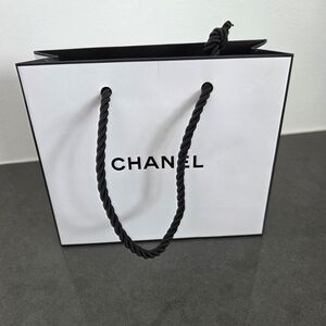 Small CHANEL White and Black Gift Bag